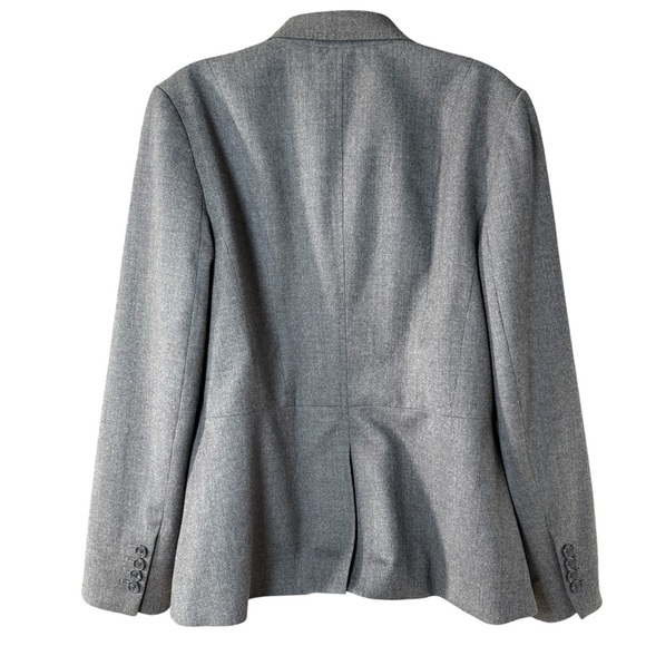 Masculine Women’s Wool Blazer Grey Corpcore Italian Flannel Talbots Size 12 - Picture 3 of 6